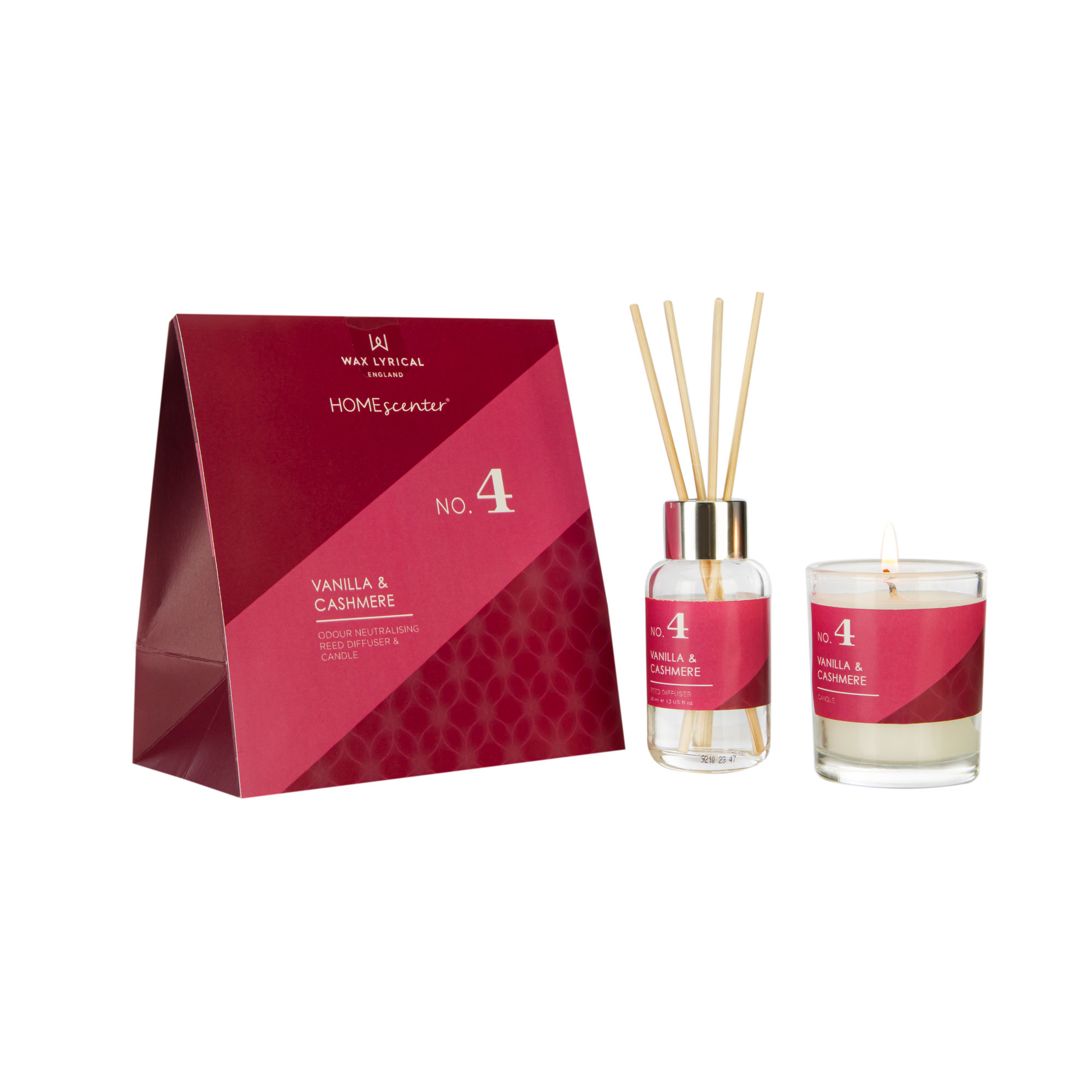 HomeScenter No. 4 Vanilla and Cashmere Reed Diffuser and Candle Gift Set image number null